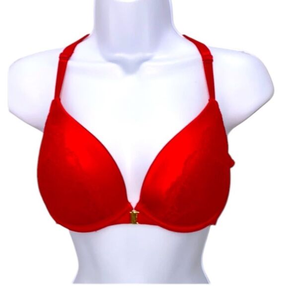 Red Lace Women's Bra underwire Lightly Padded Size 34D - Picture 1 of 5